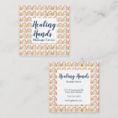 Rainbow Colorful Watercolor Massage Therapie Heilu Quadratische Visitenkarte (Vorne/Hinten)