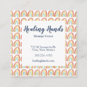 Rainbow Colorful Watercolor Massage Therapie Heilu Quadratische Visitenkarte (Rückseite)