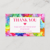 Rainbow Colorful Watercolor Tinte Moderner Chic Rabattkarte (Vorderseite)