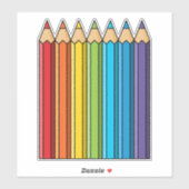 Rainbow Coloring Pencies Aufkleber (Blatt)