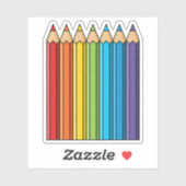Rainbow Coloring Pencies Aufkleber (Blatt)