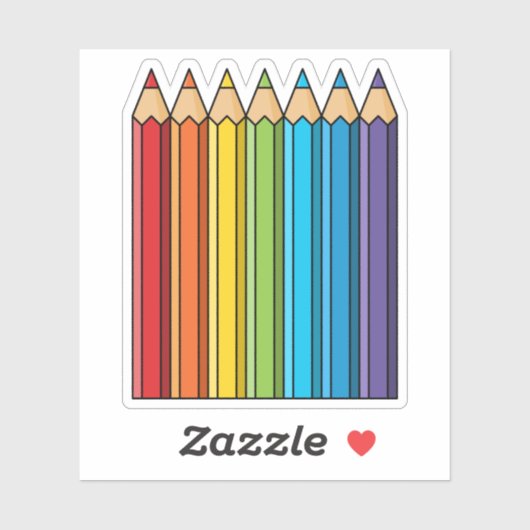 Rainbow Coloring Pencies Aufkleber (Blatt)