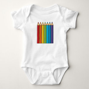 Rainbow Coloring Pencies Baby Strampler