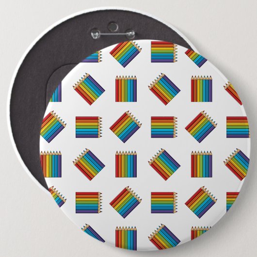 Rainbow Coloring Pencies Button (Vorne & Hinten)