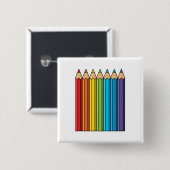 Rainbow Coloring Pencies Button (Vorne & Hinten)