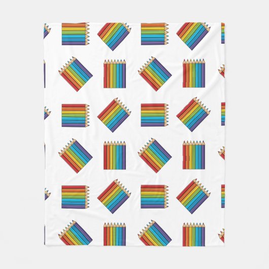 Rainbow Coloring Pencies Fleecedecke (Vorderseite)