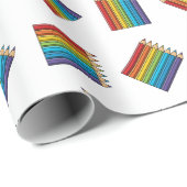 Rainbow Coloring Pencies Geschenkpapier (Rolleneckpunkt)