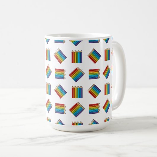 Rainbow Coloring Pencies Kaffeetasse (VorderseiteRechts)