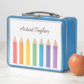 Rainbow Coloring Pencies Kids Personalisiert Metall Brotdose (Beispiel)