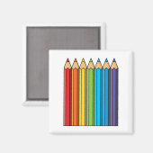 Rainbow Coloring Pencies Magnet (Vorderseite/Rückseite)