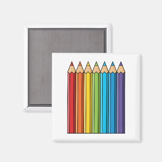 Rainbow Coloring Pencies Magnet (Vorderseite/Rückseite)