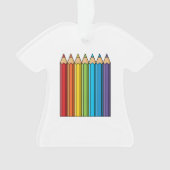 Rainbow Coloring Pencies Ornament (Vorderseite)