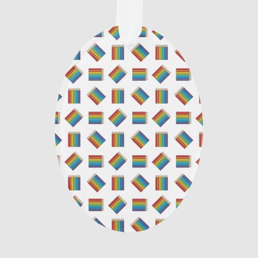 Rainbow Coloring Pencies Ornament (Rückseite)