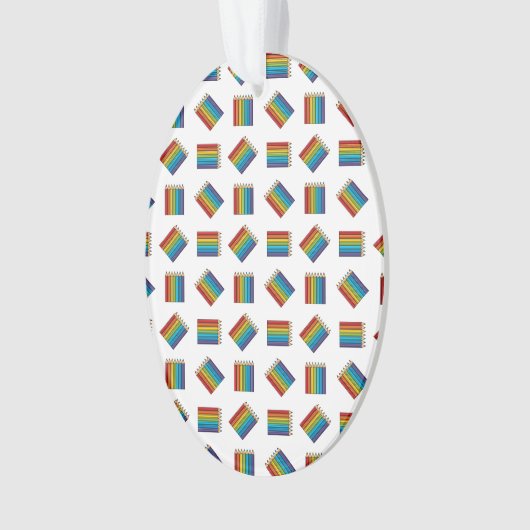 Rainbow Coloring Pencies Ornament (Vorderseite)
