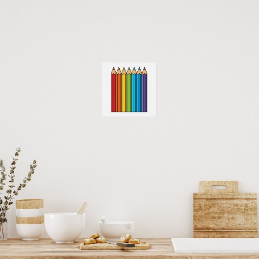 Rainbow Coloring Pencies Poster (Küche)