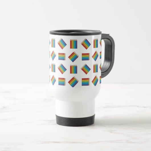 Rainbow Coloring Pencies Reisebecher (VorderseiteRechts)