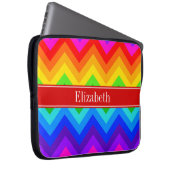 Rainbow Colors #2 LG Zickzack Brand Red Name Monog Laptopschutzhülle (Vorne Rechts)