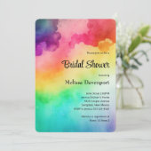 Rainbow Colors Abstract Design Brautparty Einladung (Stehend Vorderseite)
