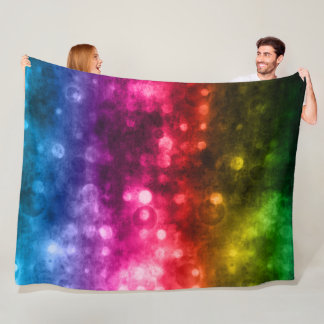 Rainbow Colors Abstrakt Bokeh Design Fleecedecke