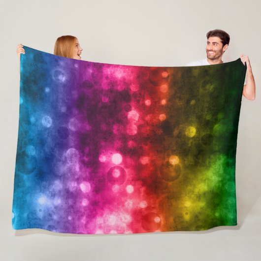 Rainbow Colors Abstrakt Bokeh Design Fleecedecke (Beispiel)