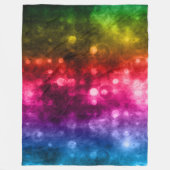 Rainbow Colors Abstrakt Bokeh Design Fleecedecke (Vorderseite)