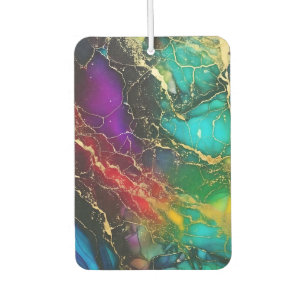 Rainbow Colors Alcohol Ink Painting Autolufterfrischer