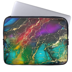 Rainbow Colors Alcohol Ink Painting Laptopschutzhülle