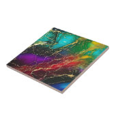 Rainbow Colors Alcohol Ink Tasche Fliese (Seite)