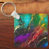 Rainbow Colors Alcohol Ink Tasche Schlüsselanhänger (Vorderseite)