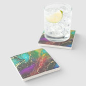 Rainbow Colors Alcohol Ink Tasche Steinuntersetzer (Seitenansicht)