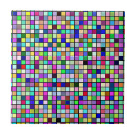 Rainbow Colors and Pastels Square Tiles Pattern Fliese