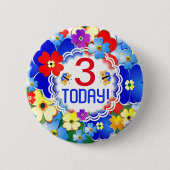 Rainbow Colors Anpassbares Alter Button (Vorderseite)