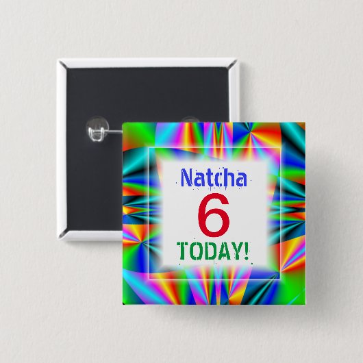 Rainbow Colors Anpassbares Alter Button (Vorne & Hinten)