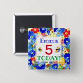 Rainbow Colors Anpassbares Alter Button (Vorne & Hinten)