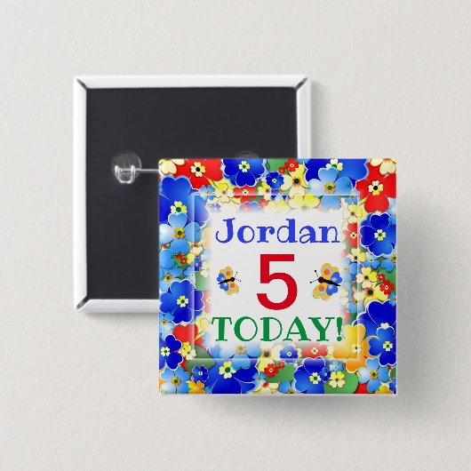 Rainbow Colors Anpassbares Alter Button (Vorne & Hinten)