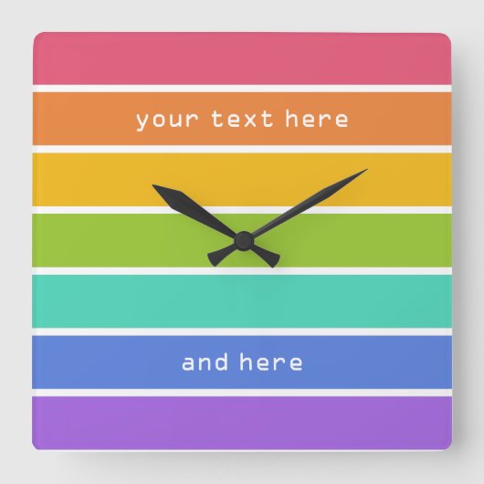 Rainbow Colors benutzerdefinierte Wanduhren (Vorderseite)