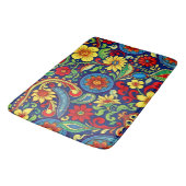 Rainbow Colors Blume Paisley Design Badematte (Schrägansicht)