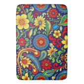 Rainbow Colors Blume Paisley Design Badematte (Vorderseite Vertikal)