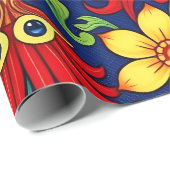 Rainbow Colors Blume Paisley Design Geschenkpapier (Rolleneckpunkt)
