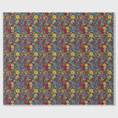 Rainbow Colors Blume Paisley Design Geschenkpapier (Flach)