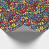 Rainbow Colors Blume Paisley Design Geschenkpapier (Ecke)