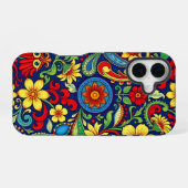 Rainbow Colors Blume Paisley Design iPhone 16 Hülle (Rückseite (Horizontal))