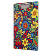 Rainbow Colors Blume Paisley Design Klemmbrett (Links)