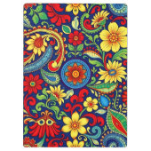 Rainbow Colors Blume Paisley Design Klemmbrett (Rückseite)