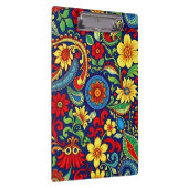 Rainbow Colors Blume Paisley Design Klemmbrett (Rechts)