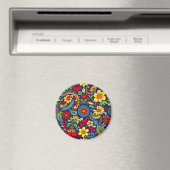 Rainbow Colors Blume Paisley Design Magnet (In Situ (Geschirrspüler))