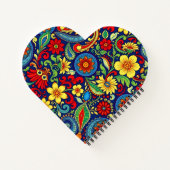 Rainbow Colors Blume Paisley Design Notizblock (Rückseite)