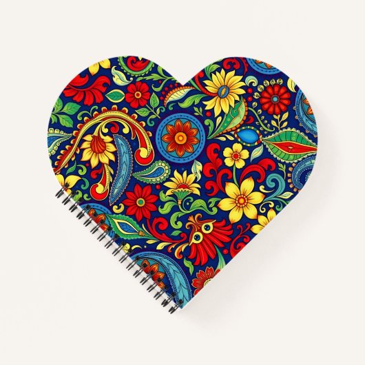 Rainbow Colors Blume Paisley Design Notizblock (Vorderseite)