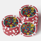 Rainbow Colors Blume Paisley Design Pokerchips (Stapel)