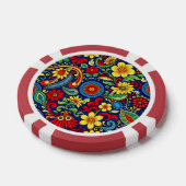 Rainbow Colors Blume Paisley Design Pokerchips (Einzeln)